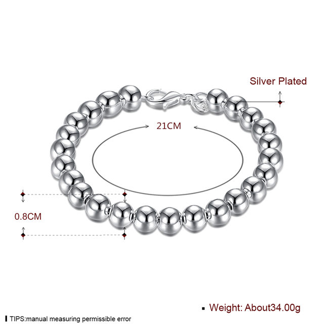 8M Bracelet - Hollow sterling silver plated bracelet ; New arrival fashion men and women 925 silver bracelet SPB126