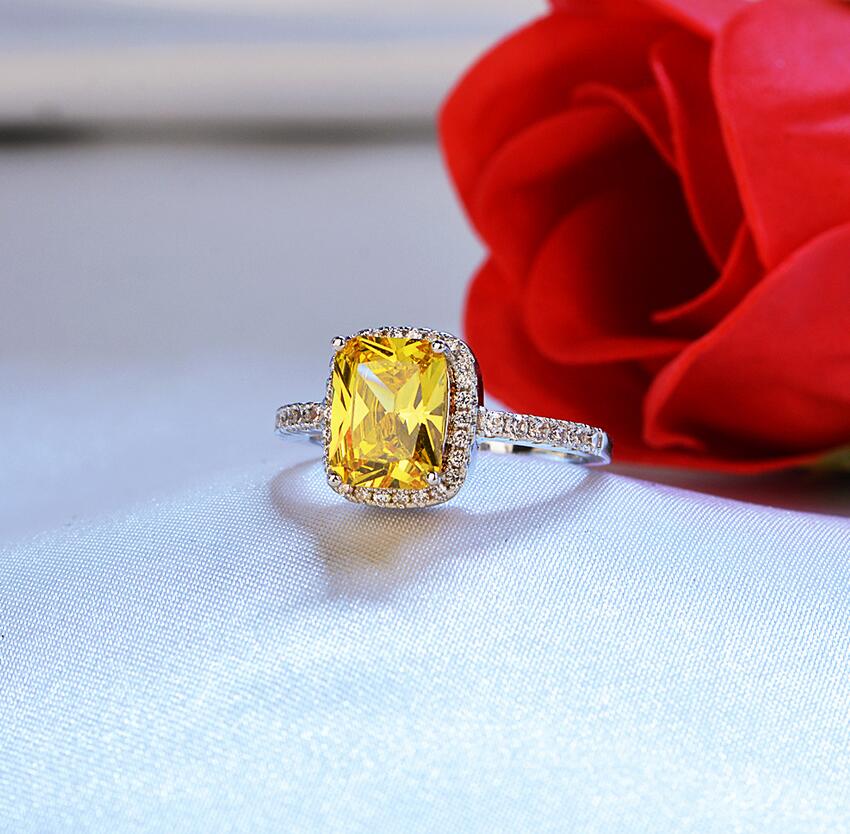 Victoria Wieck Handmade Fashion Jewelry Sterling Sier Cushion Shape Six Color Amethyst Sapphire Party Birthstone Women Wedding Ring