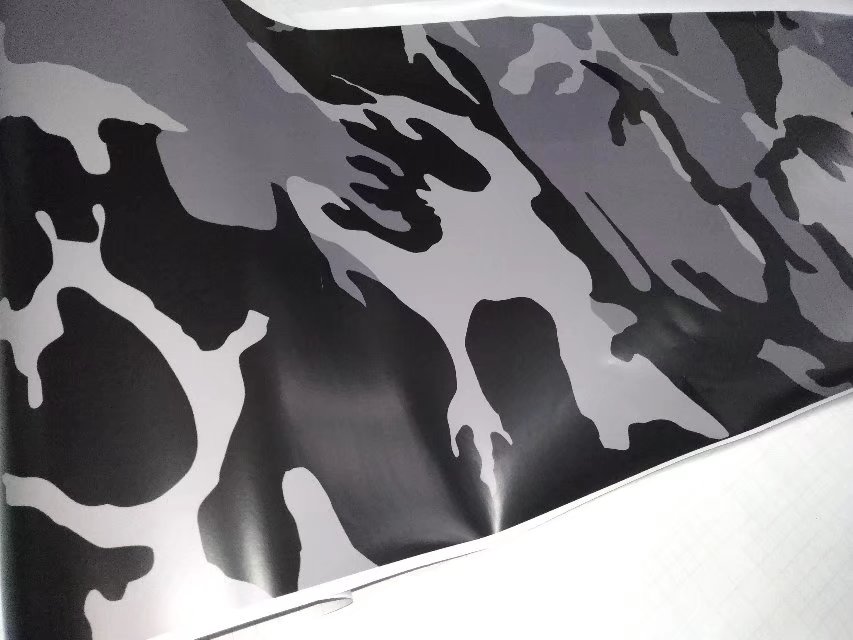 Ubran Dark Gray black Camo Vinyl For Car Wrap With air bubble Free Printed Camouflage Car wrapping stickers 1.52x10m/20m/30m Roll