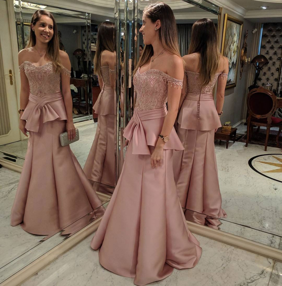 Hot Sale Peplum Mermaid Prom Dresses Lace Sequined Off The Shoulder Evening Gowns Floor Length Satin Formal Dress, Same as picture
Hot Sale Peplum Mermaid Prom Dresses Lace Sequined Off The Shoulder Evening Gowns Floor Length Satin Formal Dress, Same as picture