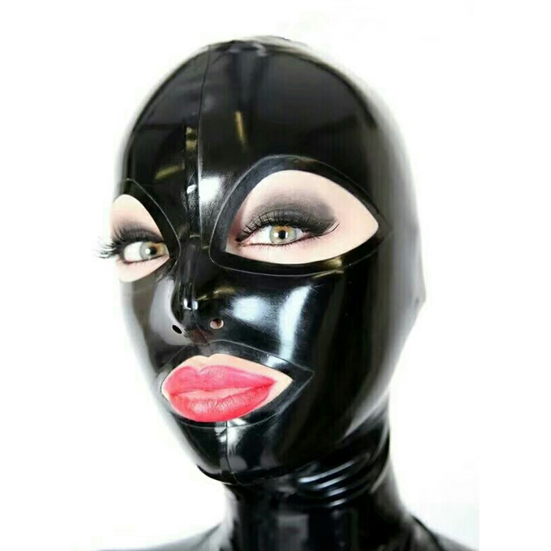 100% Pure Latex Hoods open Eyes&Mouth for Catsuit Beautiful girl headgear Rubber Fetish Mask Cosplay Party Wear Handmade Costumes от DHgate WW