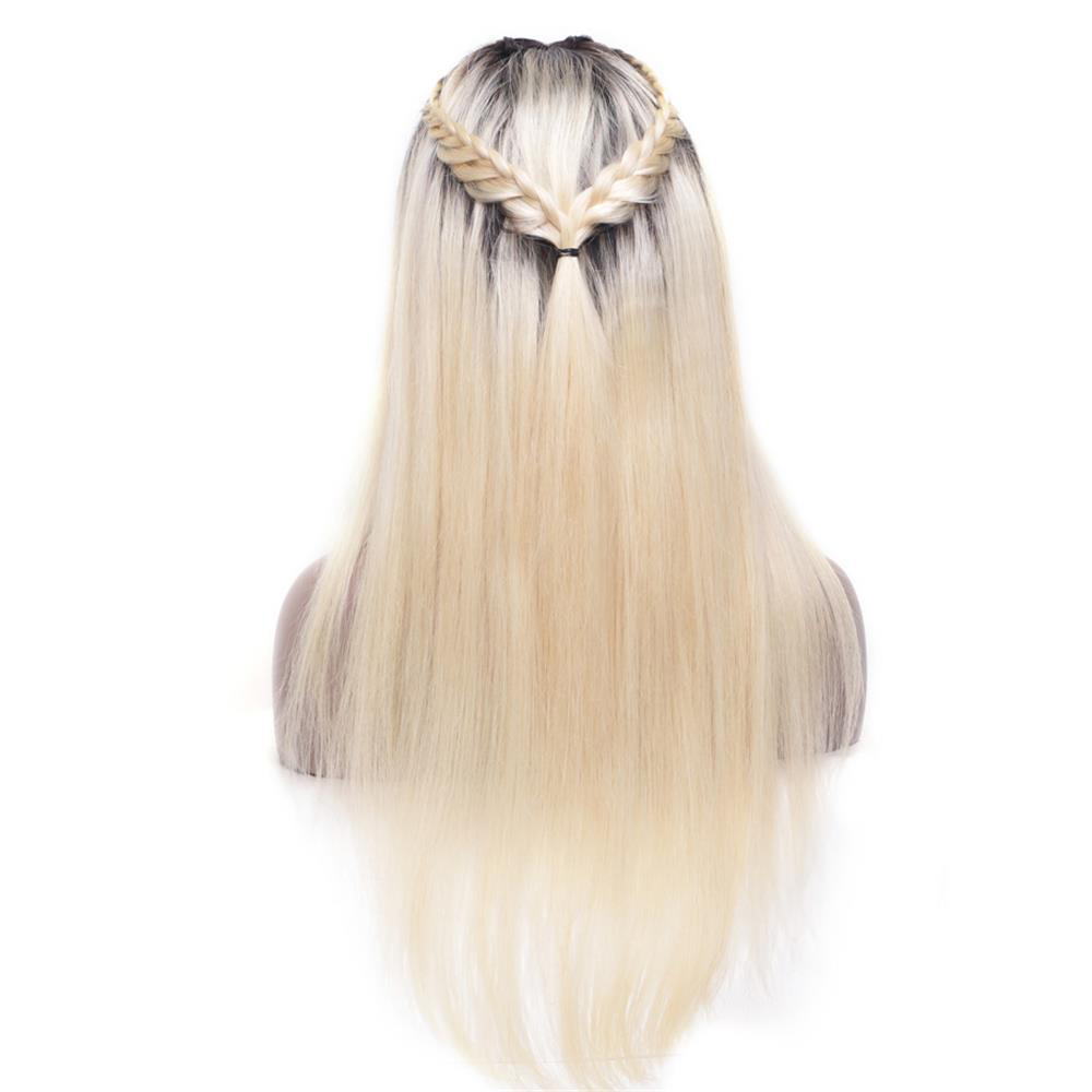 Full Lace Human Hair Wigs 150 Density Brazilian Human Hair ombre Color T1B/ 613# Straight Thick Glueless Lace Front Wigs With Baby Hair