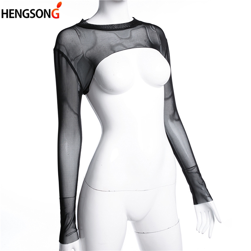 Women's T-Shirt Summer Sexy Top Ladies Tops See Through Short Mesh O Neck Long Sleeve Sheer Black Transparent, White
Women's T-Shirt Summer Sexy Top Ladies Tops See Through Short Mesh O Neck Long Sleeve Sheer Black Transparent, White