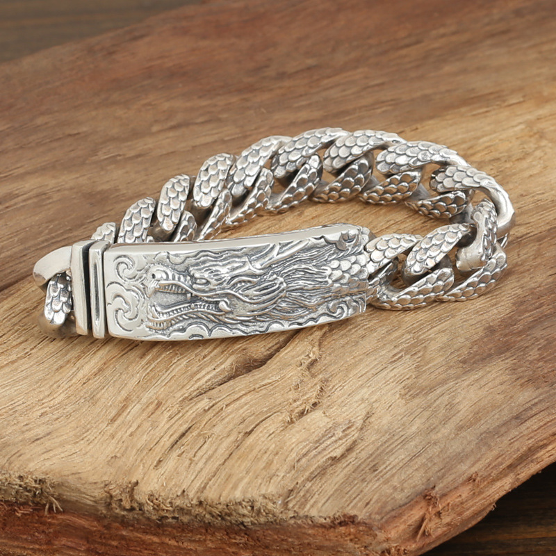 2018 new 925 sterling silver vintage jewelry American brand antique silver hand-made designer thick links mens dragon bracelets hot
2018 new 925 sterling silver vintage jewelry American brand antique silver hand-made designer thick links mens dragon bracelets hot
