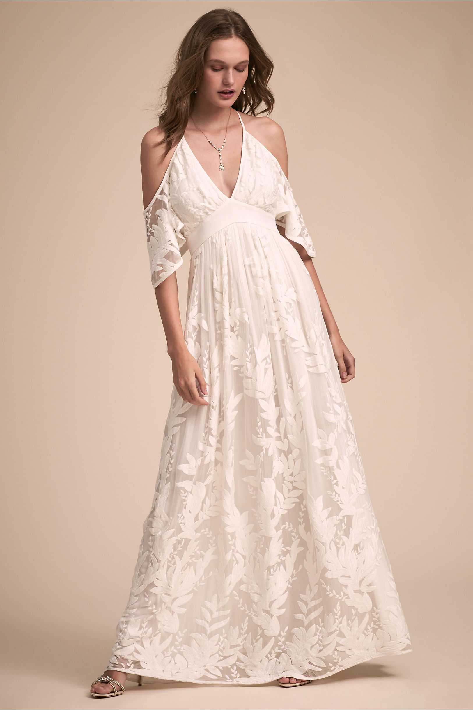 BHLDN Boho Wedding Dresses Spaghetti Lace Applqiues Sexy Backless High Waist Elegant Beach Wedding Dress Plus Size robe de mariée