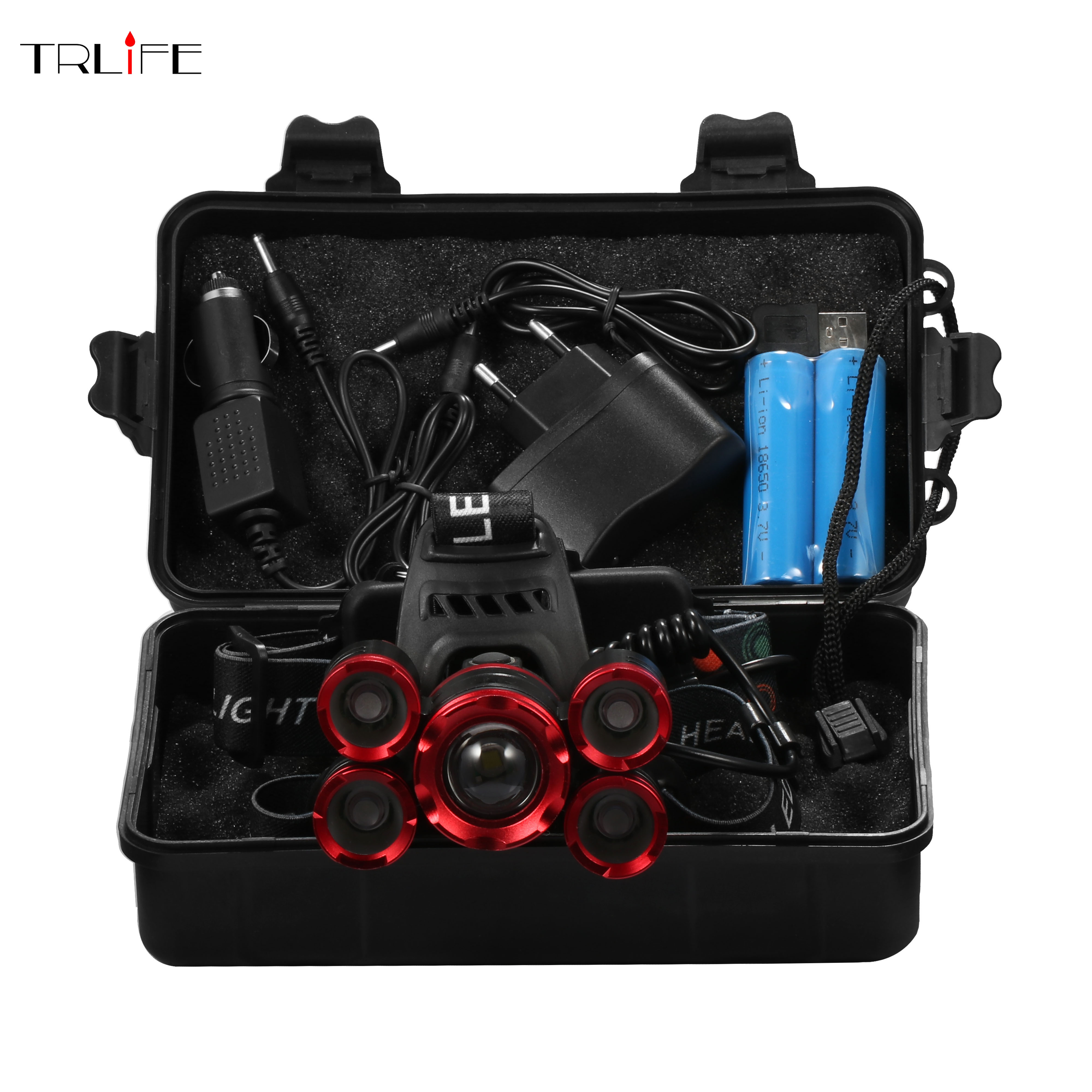 5*T6 Headlight 20000 Lumens 4mode Zoomable Headlamp Rechargeable Head Lamp flashlight+2*18650 Battery+AC/DC Charger+BOX
5*T6 Headlight 20000 Lumens 4mode Zoomable Headlamp Rechargeable Head Lamp flashlight+2*18650 Battery+AC/DC Charger+BOX