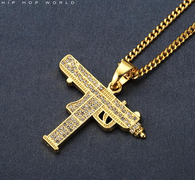 HOT Hip Hop Necklaces Engraved Gun Shape good Golden Pendant High Quality Necklace Gold Chain Popular Fashion Pendant Jewelry necklaces
HOT Hip Hop Necklaces Engraved Gun Shape good Golden Pendant High Quality Necklace Gold Chain Popular Fashion Pendant Jewelry necklaces