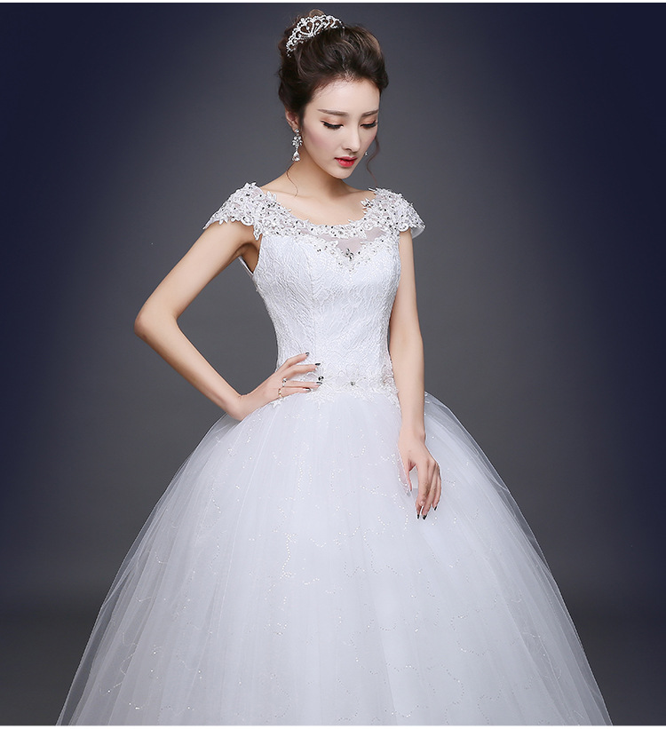 Plus Size Cheap Short Lace Sleeve With Crystal Wedding Dress 2018 Princess Style Bridal Gown Discount vestido de noiva