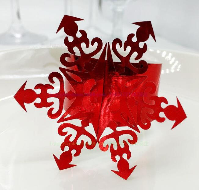 Paper Napkin Rings Serviette Rings Napkin Holder West Dinner Towel Napkin Ring Snowflake Bell Christmas Tree Party Decoration