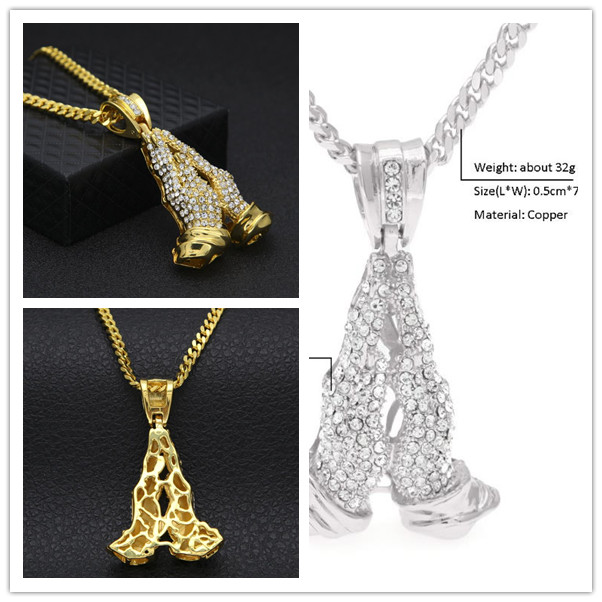 TOP Sales promotion Collare Retro Praying Hands Pendant Gold silver Color Stainless Steel Accessories Prayer Necklace Christian Jewelry
TOP Sales promotion Collare Retro Praying Hands Pendant Gold silver Color Stainless Steel Accessories Prayer Necklace Christian Jewelry