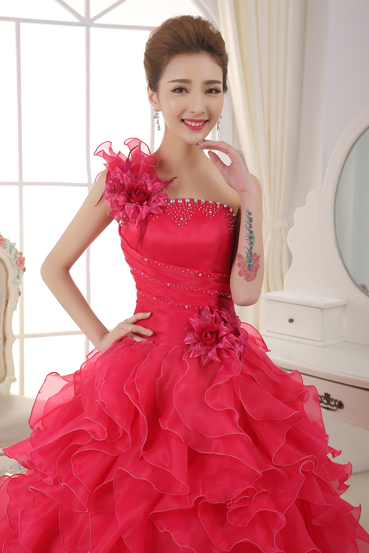 Blue Color Strapless Beading Ruched Wedding dress 2018 Korean Female Art Exam Gowns Part Dress Vestidos De Novia