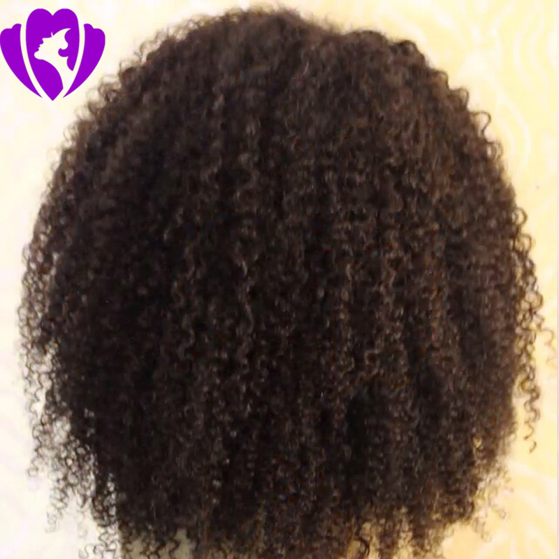 Side part black Short curly Wigs for Black Women Afro Kinky Curly synthetic lace front wig for African American women