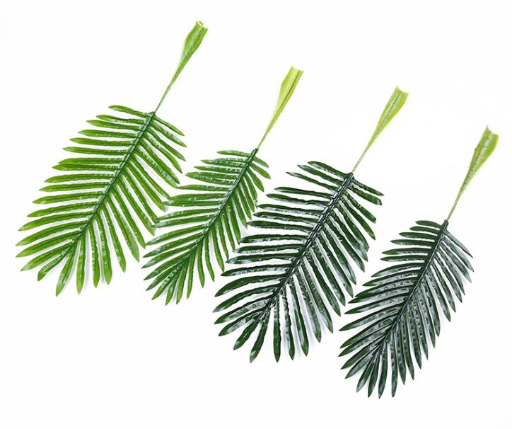 Fake Palm Leaf Artificial Plastic Coconut Tree Leaves Green Plant DIY Plant for Wedding Home Decoration