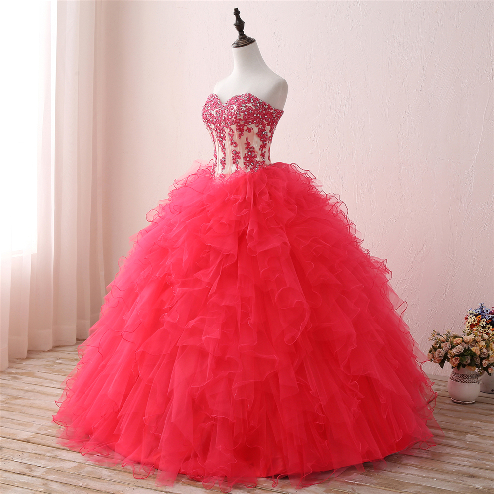 2018 New Arrived Real Photo Sexy Crystal Ball Gown Quinceanera Dress with Appliques Sequin Sweet 16 Dress Vestido Debutante Gowns BQ130