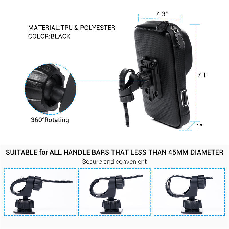 TURATA Phone Holder Universal Bike Mobile Support Stand Waterproof Bag For iPhone X 8 Plus S8 V20 GPS Bicycle Moto Handlebar Bag C
