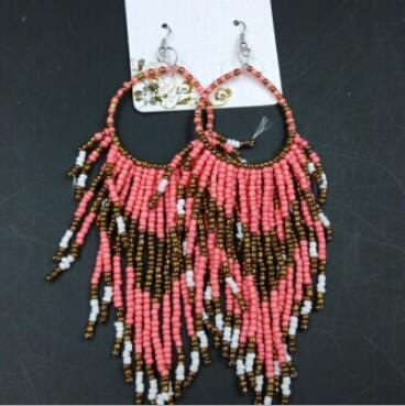 Vintage Bohemia Handmade Beaded Earrings Multilayer Tassels Bead Long Dangle Earrings Fashion Femal Jewelry Gift for Women Fashion