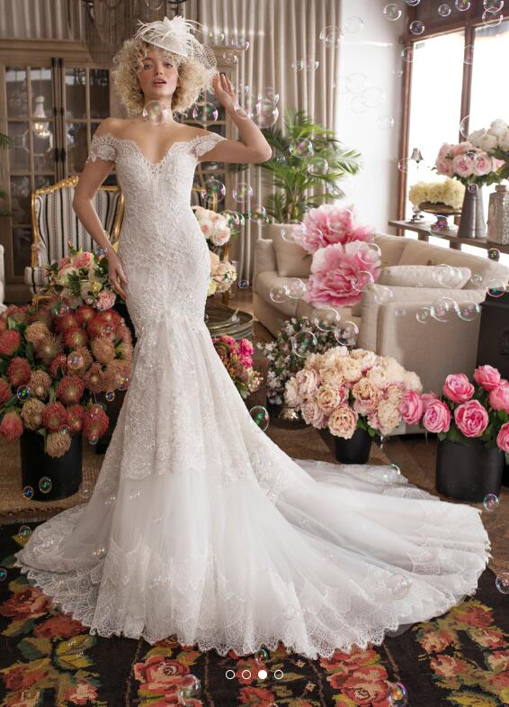 2019 Mermaid Wedding Dresses Summer Off The Shoulder Full Lace Sweep Train Sexy Backless Boho Wedding Dress Bohemian Plus Size Bridal Gowns