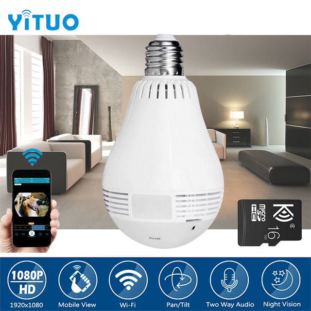 960P 360 Degree Wireless IP Camera Wi-fi Fisheye Bulb Camara CCTV 3D VR Cameras Audio Panoramic Smart Home Security YITUO
960P 360 Degree Wireless IP Camera Wi-fi Fisheye Bulb Camara CCTV 3D VR Cameras Audio Panoramic Smart Home Security YITUO
