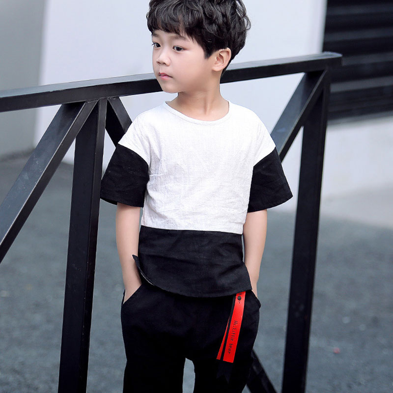 Summer Children's Clothing Boy Summer Suit Korean Style Baby Children Fashion Cotton Two-piece Kids Suit Tide Clothes, Black
Summer Children's Clothing Boy Summer Suit Korean Style Baby Children Fashion Cotton Two-piece Kids Suit Tide Clothes, Black