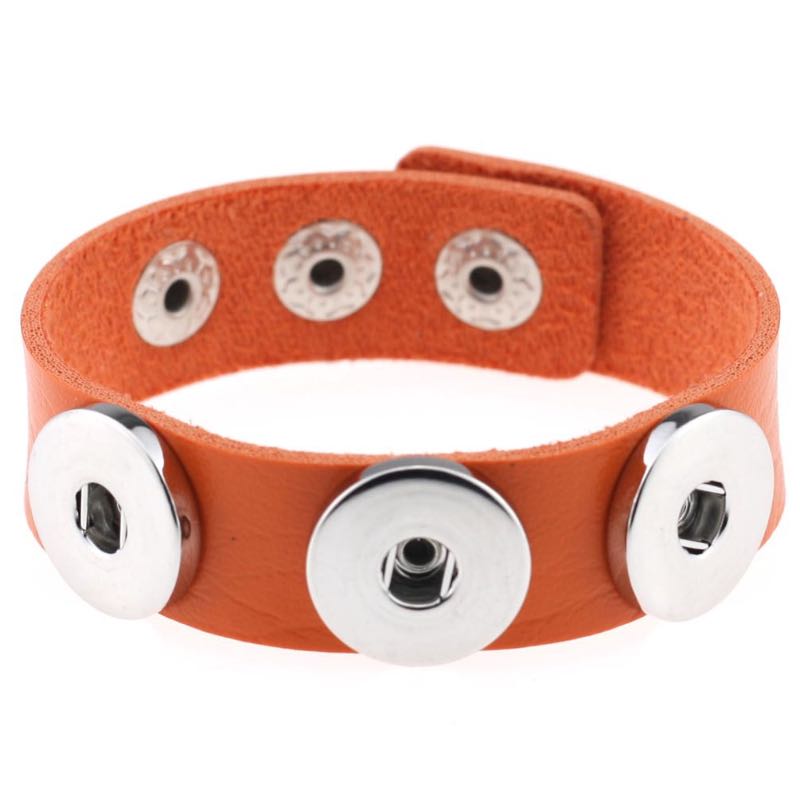 Fashion NOOSA Rvica Chunk Charm Bracelets Trendy Bracelet Snap Button 14 Colors PU Leather DIY Jewelry Wholesale