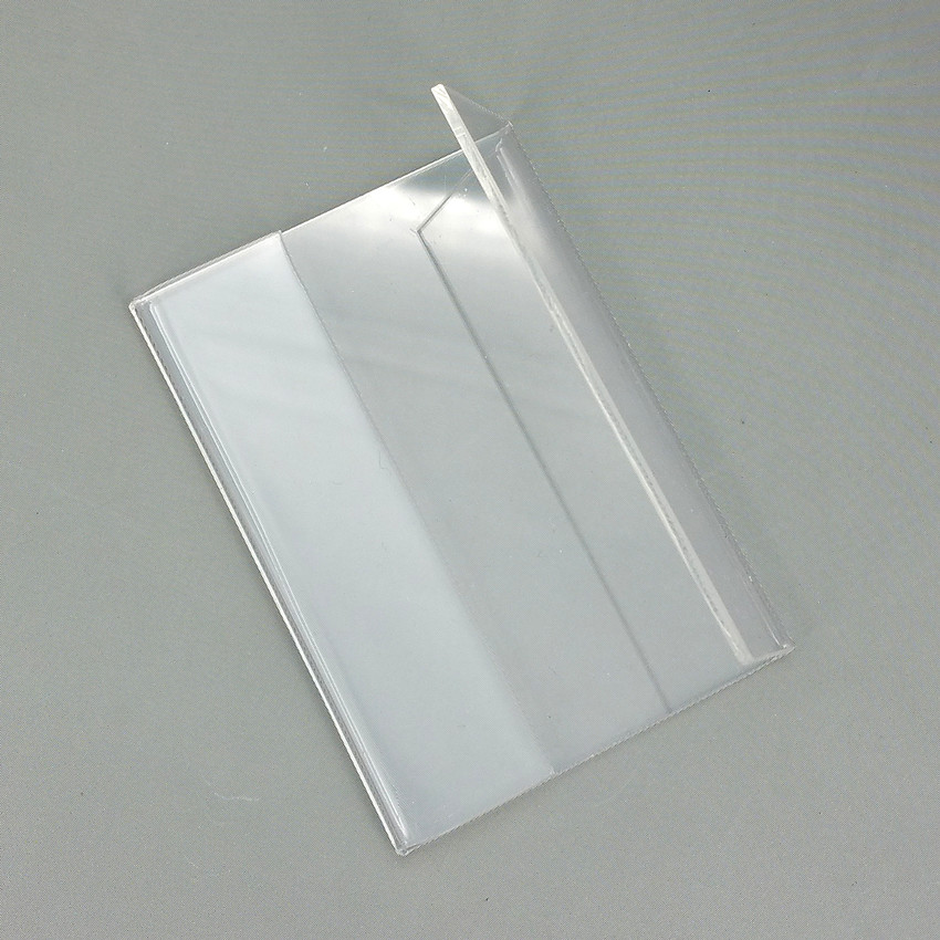 Acrylic T1.3mm Clear Plastic Table Sign Price Tag Label Display Paper Promotion Card Holders Small L Shape Stands 50pcs