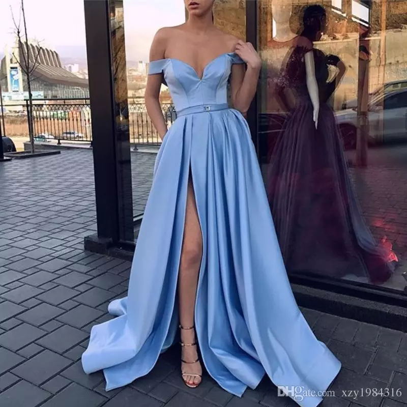 Side-Split Sky-Blue Prom Dresses Sexy Satin A-Line Floor Length 2018 Prom Dress Elegant Off Shoulder Sleeveless Evening Dresses, Lavender
Side-Split Sky-Blue Prom Dresses Sexy Satin A-Line Floor Length 2018 Prom Dress Elegant Off Shoulder Sleeveless Evening Dresses, Lavender