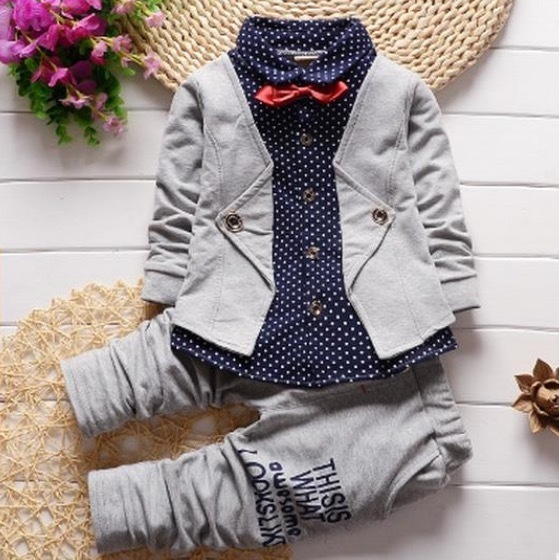 2018 Baby boy clothes spring formal kids clothes suit 2Pcs boys sets set Baby born gentleman toddler boy clothes birthday dress