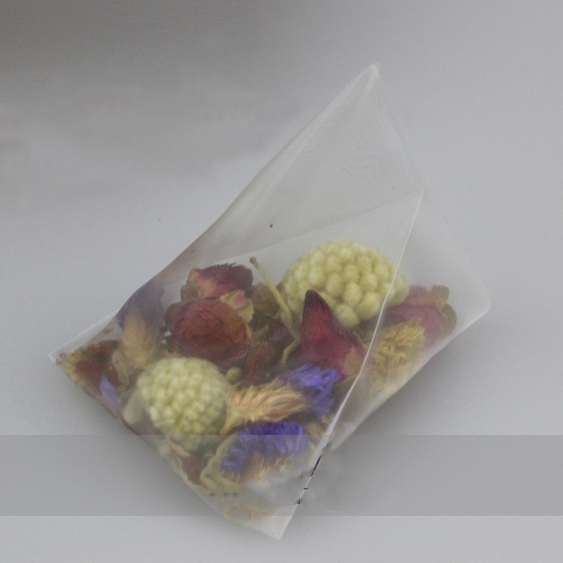 6.5*8cm 5.8x7cm Empty Triangle Tea Bags with Label Heal Seal Nylon Filters Herb Loose Tea Infuser Strainers 500pcs/lot