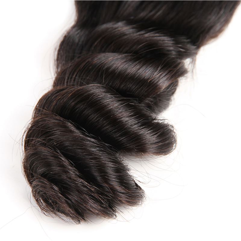 Brazilian Peruvian Indian Human Hair Extensions 6 Pieces Loose Wave Curly Double Wefts Yirubeauty Products Natural Color 10-30inch