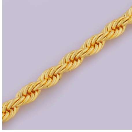 Rope Bracelet Gold Silver 8 Inch x 5 MM Thick Mens Twisted Braided Chain Hip hop Bracelet
