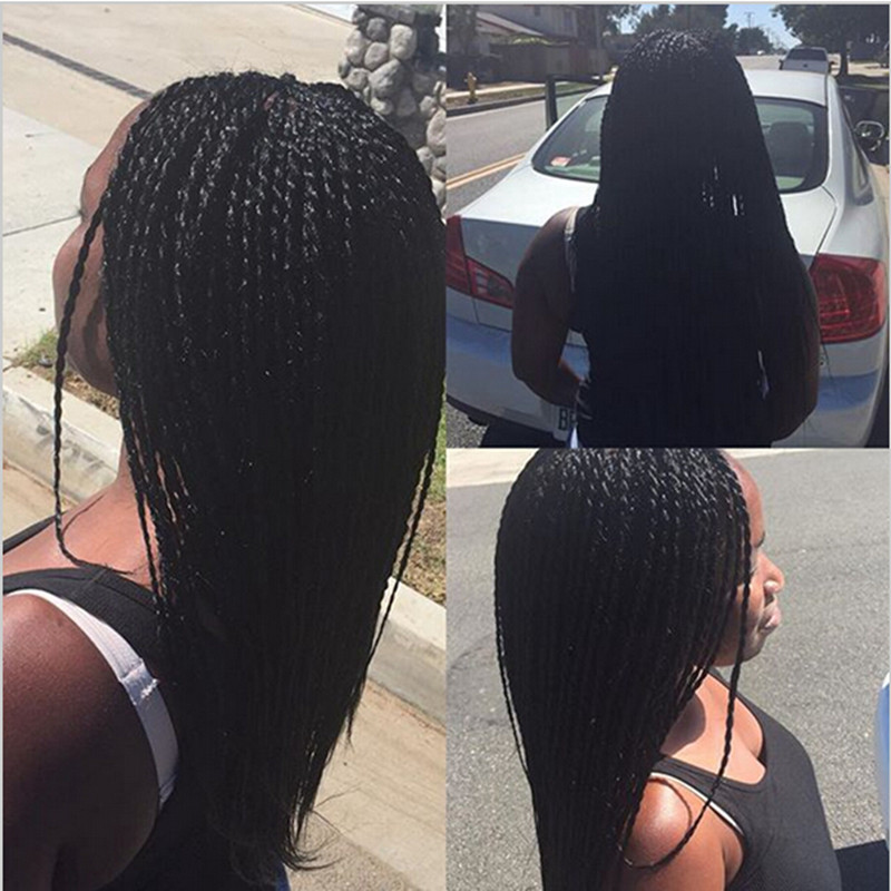 Full density long Senegalese Twist wig Crochet Braiding Synthetic wig black women style black color braided wig
