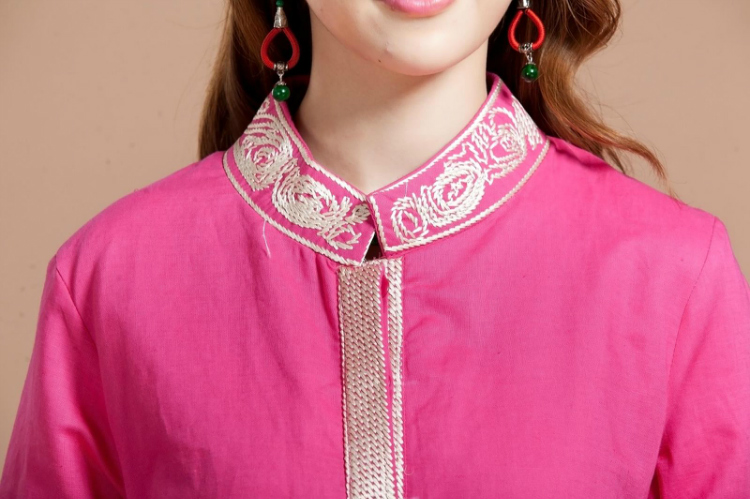 Women Blouse Spring Autumn Fashion Tang Suit Traditional ethnic clothing Mandarin Collar cotton Linen Cheongsam Blouse Chinese Style Top