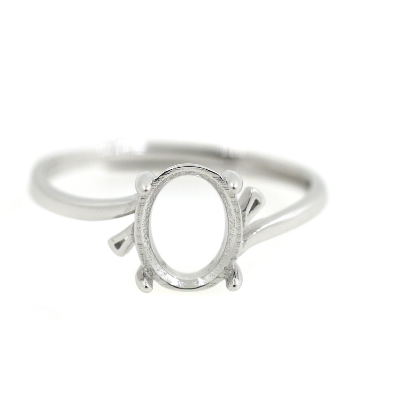 925 Sterling Silver Engagement Wedding Ring for Women 7x9 6x8 8x10 9x11 10x12 11x13mm Oval Cabochon Semi Mount Ring Setting