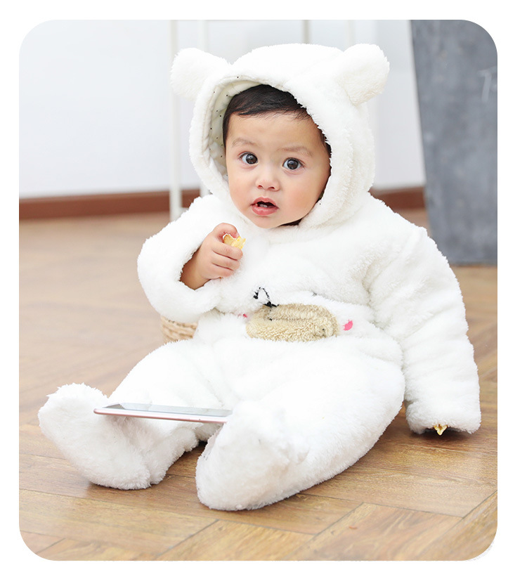 Fashion Newborn winter baby rompers coral fleece cotton padded infant baby girl Boy clothes thickening jumpsuits outerwear, White
Fashion Newborn winter baby rompers coral fleece cotton padded infant baby girl Boy clothes thickening jumpsuits outerwear, White