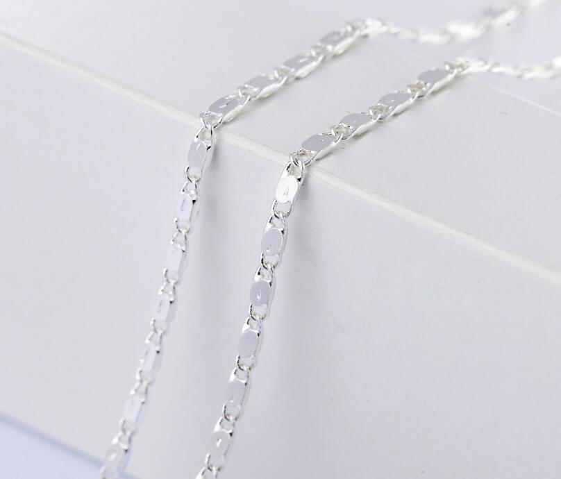 Fashion short clavicle chain plating 18K Gold 2mm smooth flat chain European and American trade accessories necklace 50pcs/lot L412