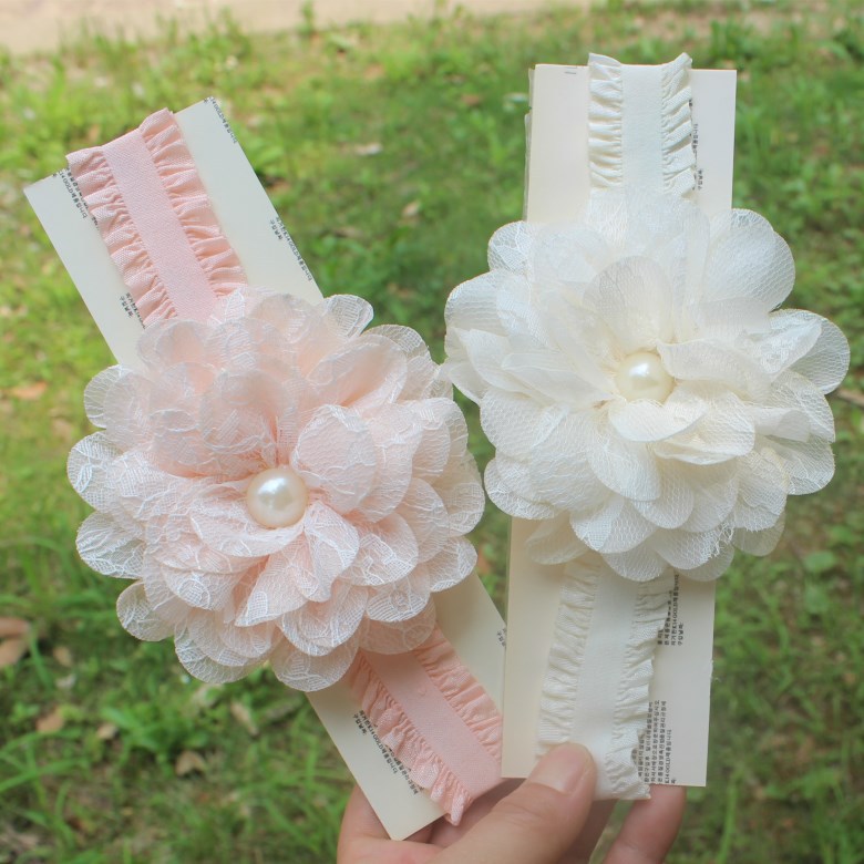 Hair Flowers For Wedding Party Girls' Head Pieces Flower Girl chic Rhinestone Pearl headband Studio Kids' Accessories