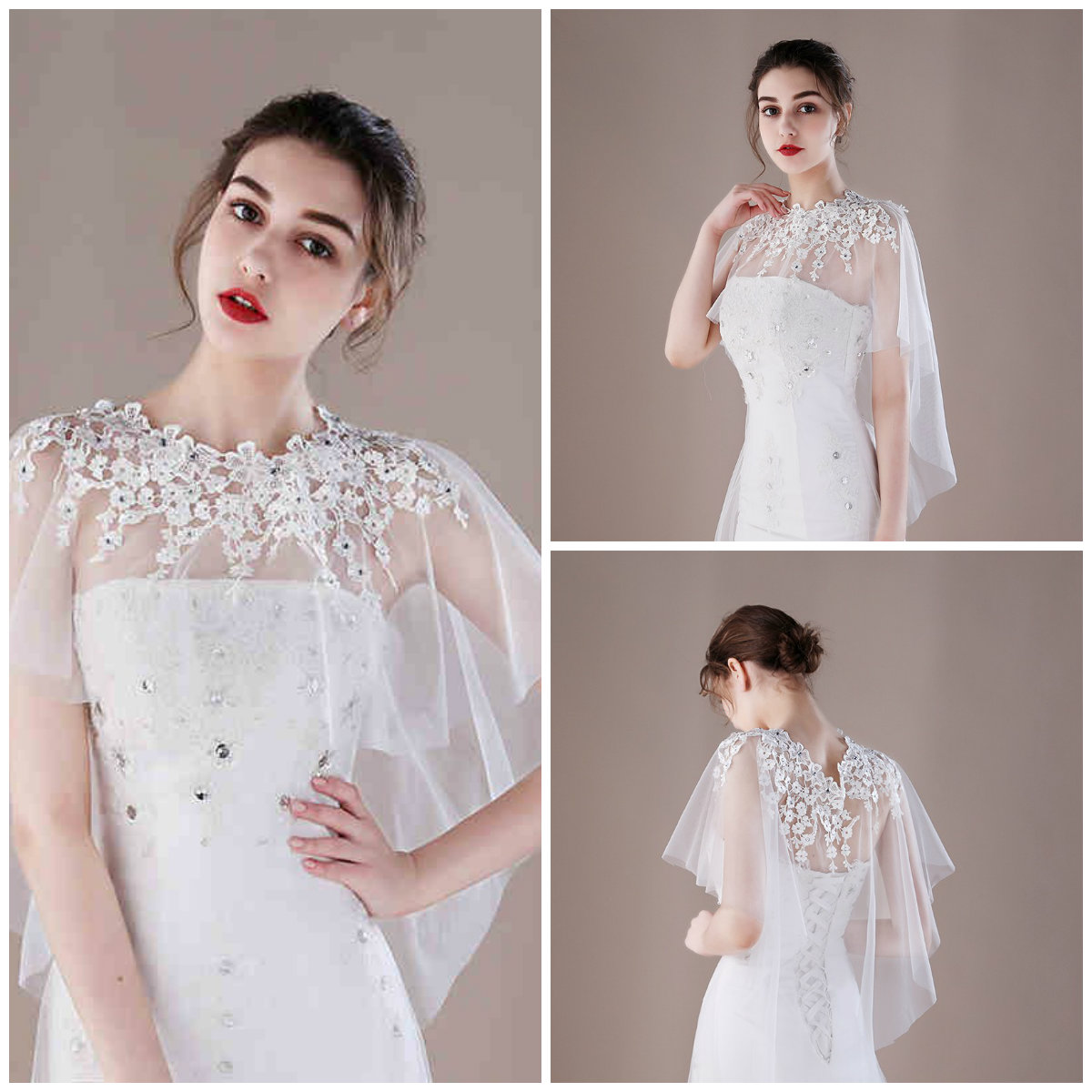 Custom Made Bridal Wraps Elegant Lace Applique Jewel Neck Wedding Bridal Jacket For Wedding Dresses Major Beading Wrap, Ecru white
Custom Made Bridal Wraps Elegant Lace Applique Jewel Neck Wedding Bridal Jacket For Wedding Dresses Major Beading Wrap, Ecru white