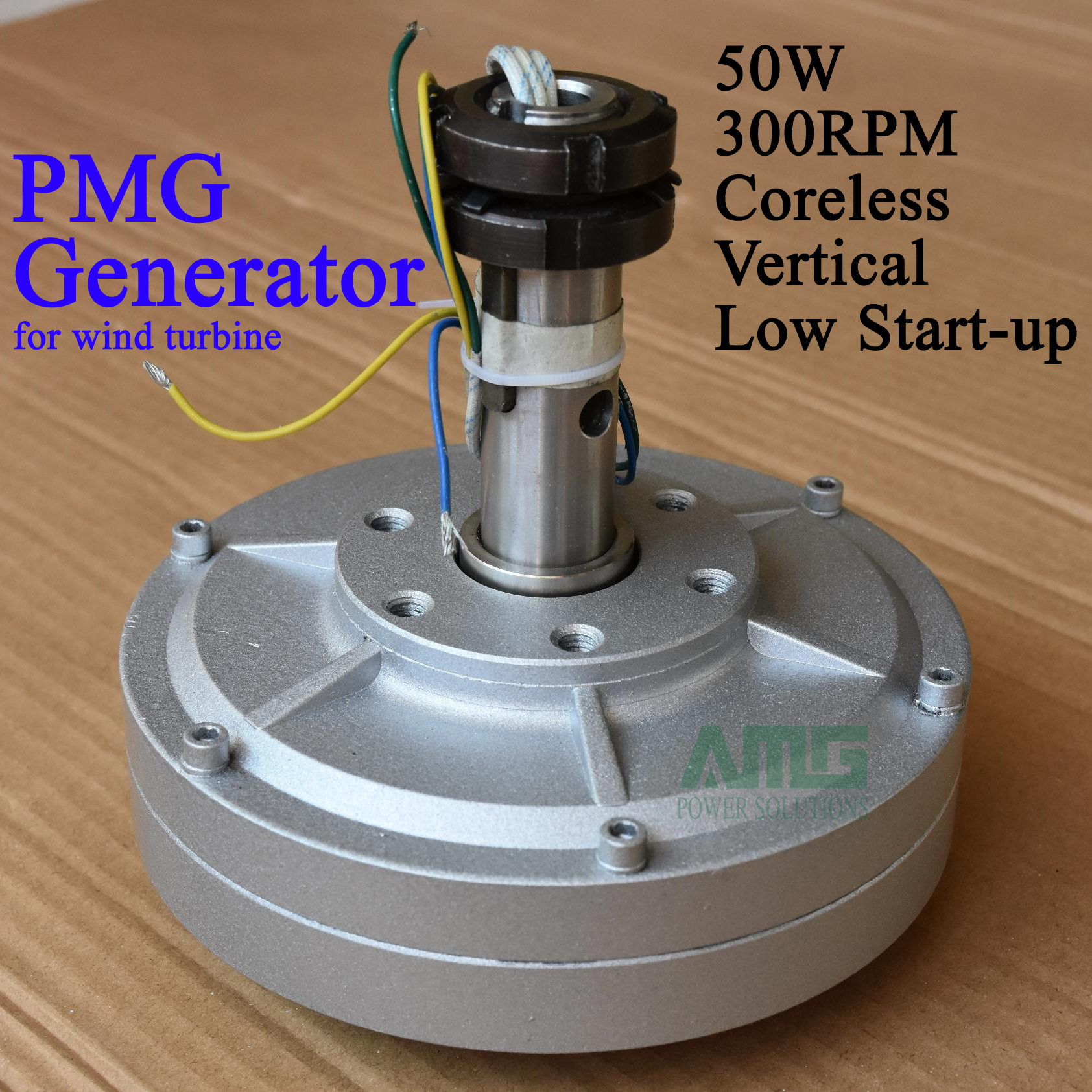 

50W 300RPM 12/24Vdc Low Speed Low Start Up for DIY Permanent Magnet Coreless Generator alternator