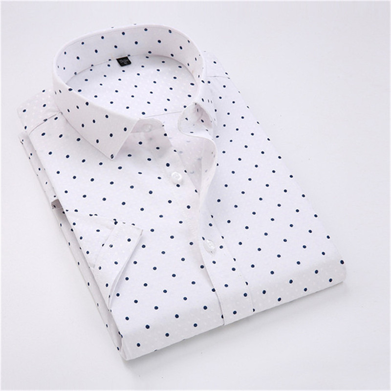 VISADA JAUNA 2017 New Arrival Men Shirt Fashionable Casual Male Brand Clothing Printed Slim Camisa Social Masculina 4XL N1308