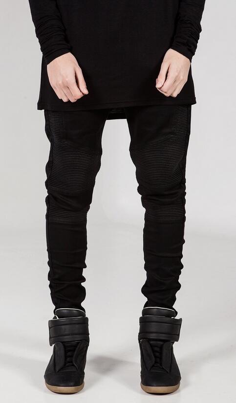 Men's Design Slim Fit Ripped Skinny Jeans Fashion Hi-Street Distressed men Denim Joggers Knee Holes Washed Destroyed creases Casual Pants
