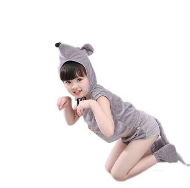 2018 New style children Cosplay Mouse Animal perform clothing Boys and girls Dance Conjoined clothes, Black