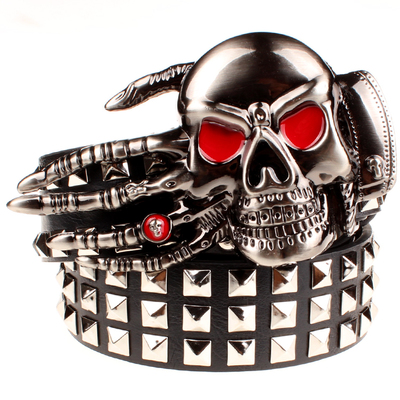 Full rivet belt men punk rivets belt skull love kills whole Spikes rivets skull hand hip hop show