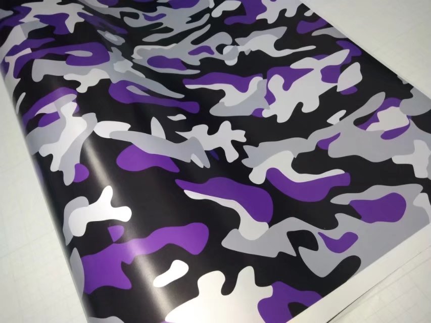White Black Purple urban night Camo Vinyl Car Wrap With air bubble Free Arctic Camouflage Graphics Car Sticker Size 1.52x10m/20m/30m Roll