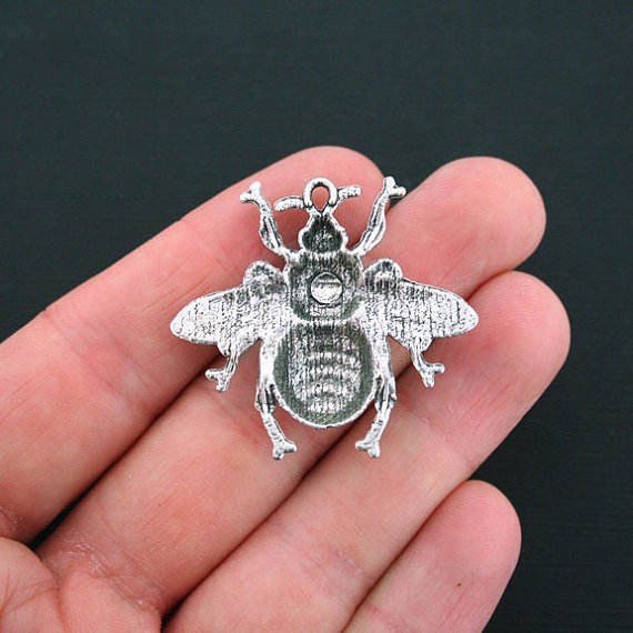 100 pcslot large size bee charms pendant 4038mm good for Jewelry findings DIY craft