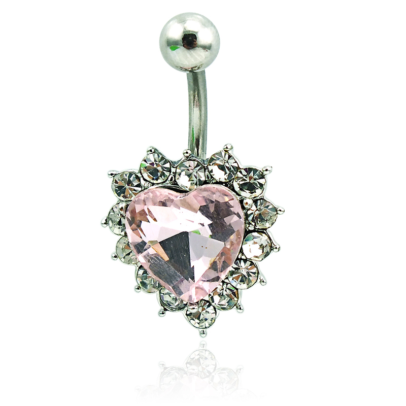 Wholesale Fashion Belly Button Rings 316L Stainless Steel 2 Color Crystal Heart Navel Rings Body Piercing Jewelry
Wholesale Fashion Belly Button Rings 316L Stainless Steel 2 Color Crystal Heart Navel Rings Body Piercing Jewelry