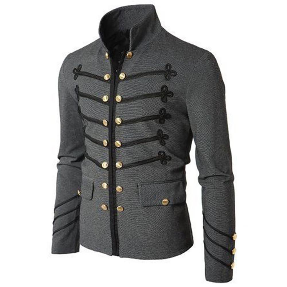 New Men Autumn Royal Style Long Sleeve Coat Solid Color Slim Fit Buttons Jacket, Black
New Men Autumn Royal Style Long Sleeve Coat Solid Color Slim Fit Buttons Jacket, Black