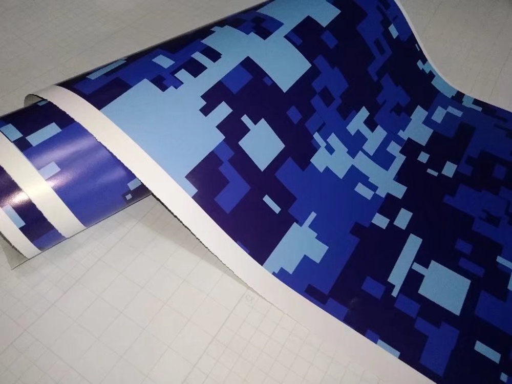 Digital Blue Pixel Camouflage Vinyl For Car Wrap Camo style Covering Film with air release / Bubble Free Size 5x(32ft/67ft/98ft )