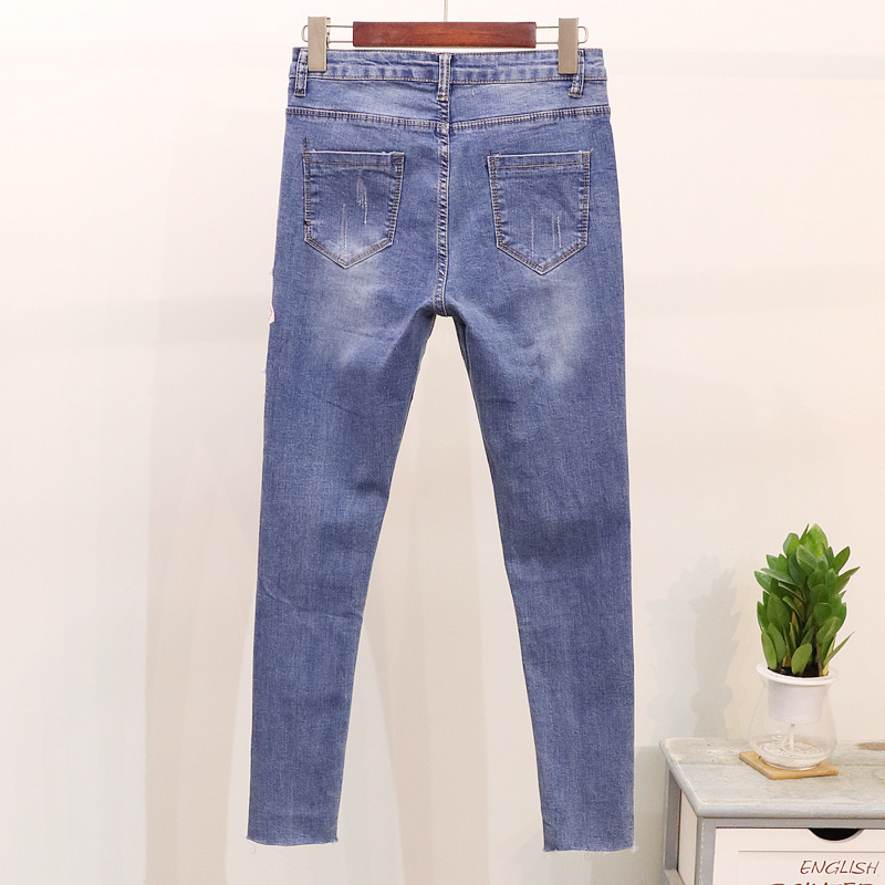 Amolapha Women Sequins 3D Floral Pullovers Denim Jeans Suits Knit Sweaters Tops Slim Fit Pants Sets for Female Woman D18110503