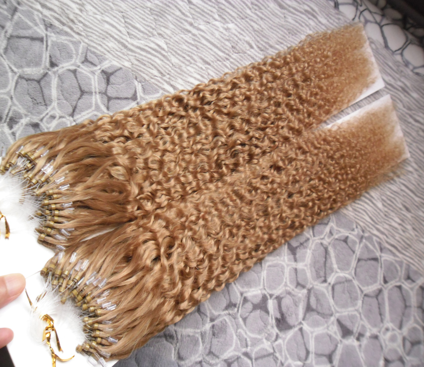 Micro loop human hair extensions 200G Micro Link Hair Extensions Human 200g micro loop hair extensions 1g curly