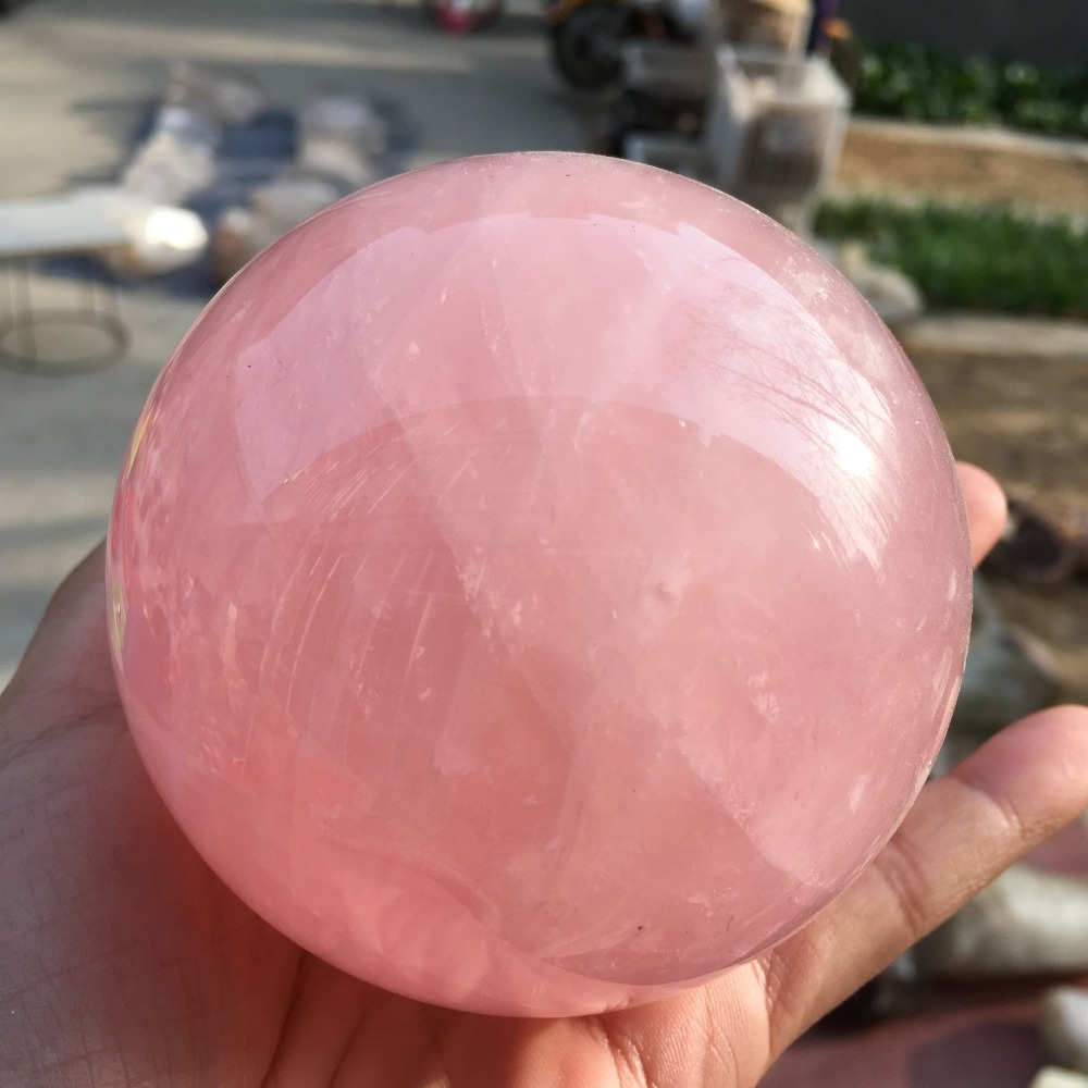 Big Size Natural pink rose quartz Sphere crystal ball healing7344677